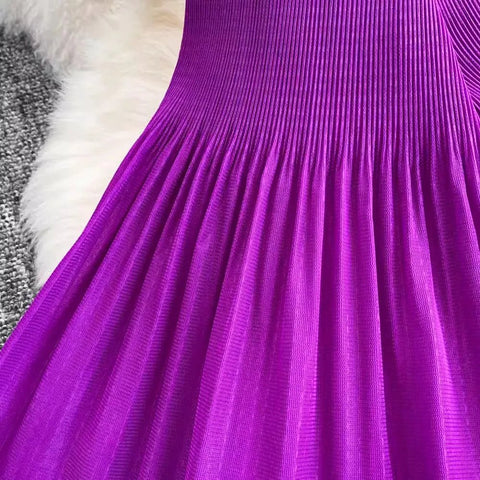 3D Ruffles Splice Pleated Dresses Women's Solid Color with Belt - American Thistle 3D Ruffles Splice Pleated Dresses Women's Solid Color with Belt
