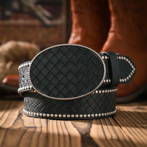 A casual and retro belt, a waist accessory for Western - style clothing, metal buckle, PU belt, suitable for both men and women - American ThistleA casual and retro belt, a waist accessory for Western - style clothing, metal buckle, PU belt, suitable for both men and women