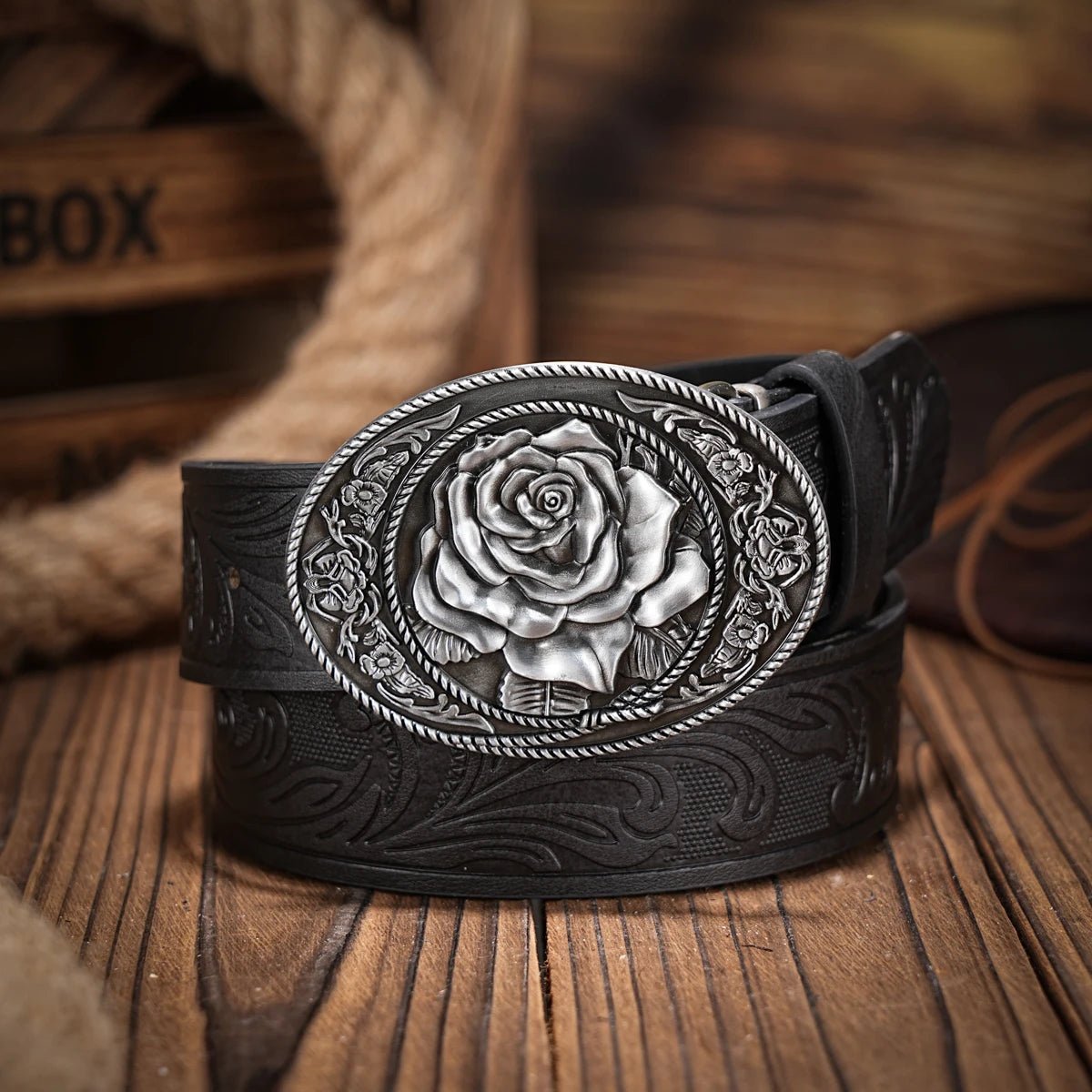 A casual, individual and retro belt, Western - style clothing accessory, metal buckle, PU belt, suitable for both men and women - American ThistleA casual, individual and retro belt, Western - style clothing accessory, metal buckle, PU belt, suitable for both men and women