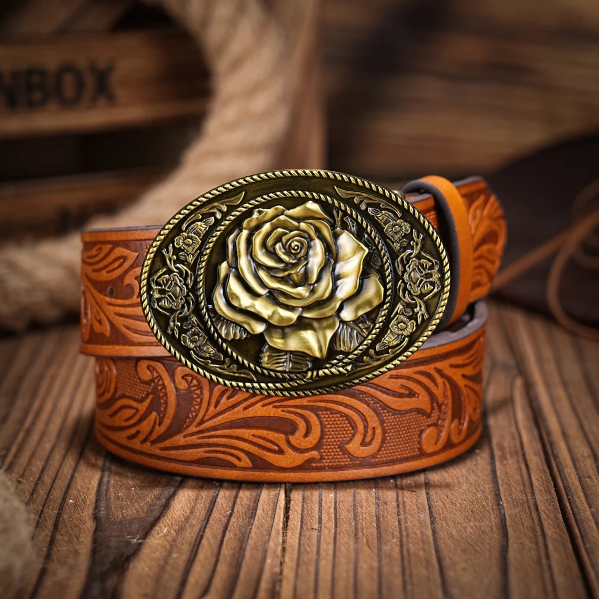 A casual, individual and retro belt, Western - style clothing accessory, metal buckle, PU belt, suitable for both men and women - American ThistleA casual, individual and retro belt, Western - style clothing accessory, metal buckle, PU belt, suitable for both men and women