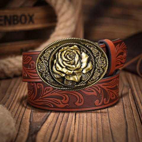 A casual, individual and retro belt, Western - style clothing accessory, metal buckle, PU belt, suitable for both men and women - American ThistleA casual, individual and retro belt, Western - style clothing accessory, metal buckle, PU belt, suitable for both men and women