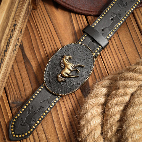 A casual retro belt, a Western - style clothing accessory with metal buckle women - American ThistleA casual retro belt, a Western - style clothing accessory with metal buckle women