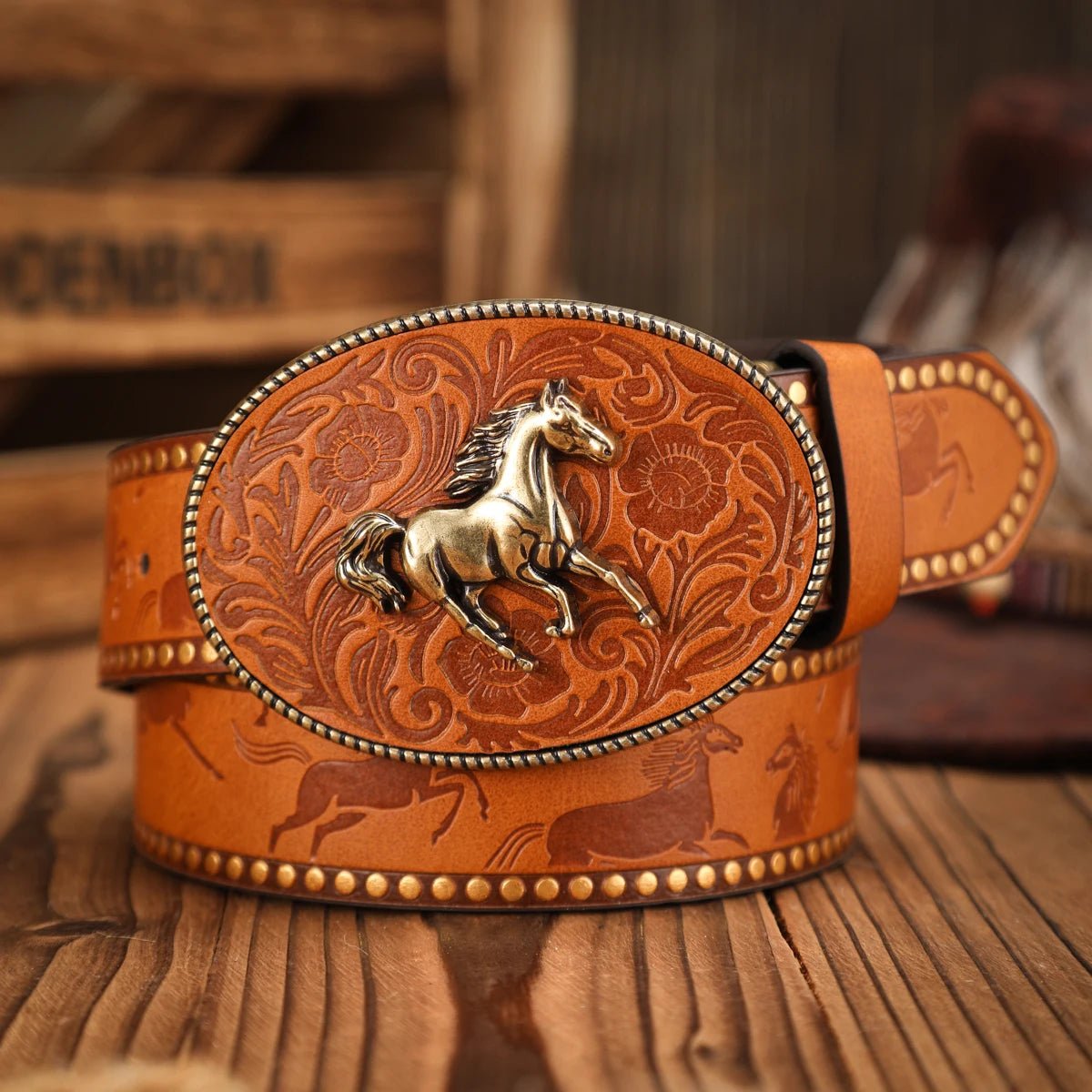 A casual retro belt, a Western - style clothing accessory with metal buckle women - American ThistleA casual retro belt, a Western - style clothing accessory with metal buckle women