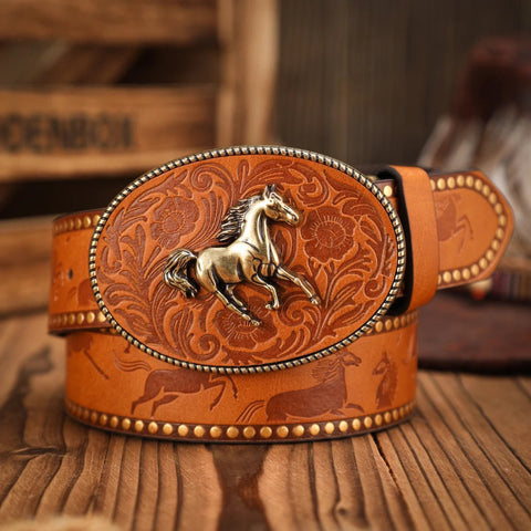 A casual retro belt, a Western - style clothing accessory with metal buckle women - American ThistleA casual retro belt, a Western - style clothing accessory with metal buckle women