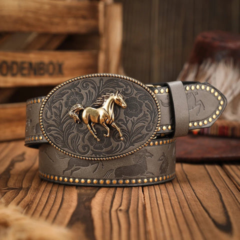 A casual retro belt, a Western - style clothing accessory with metal buckle women - American ThistleA casual retro belt, a Western - style clothing accessory with metal buckle women