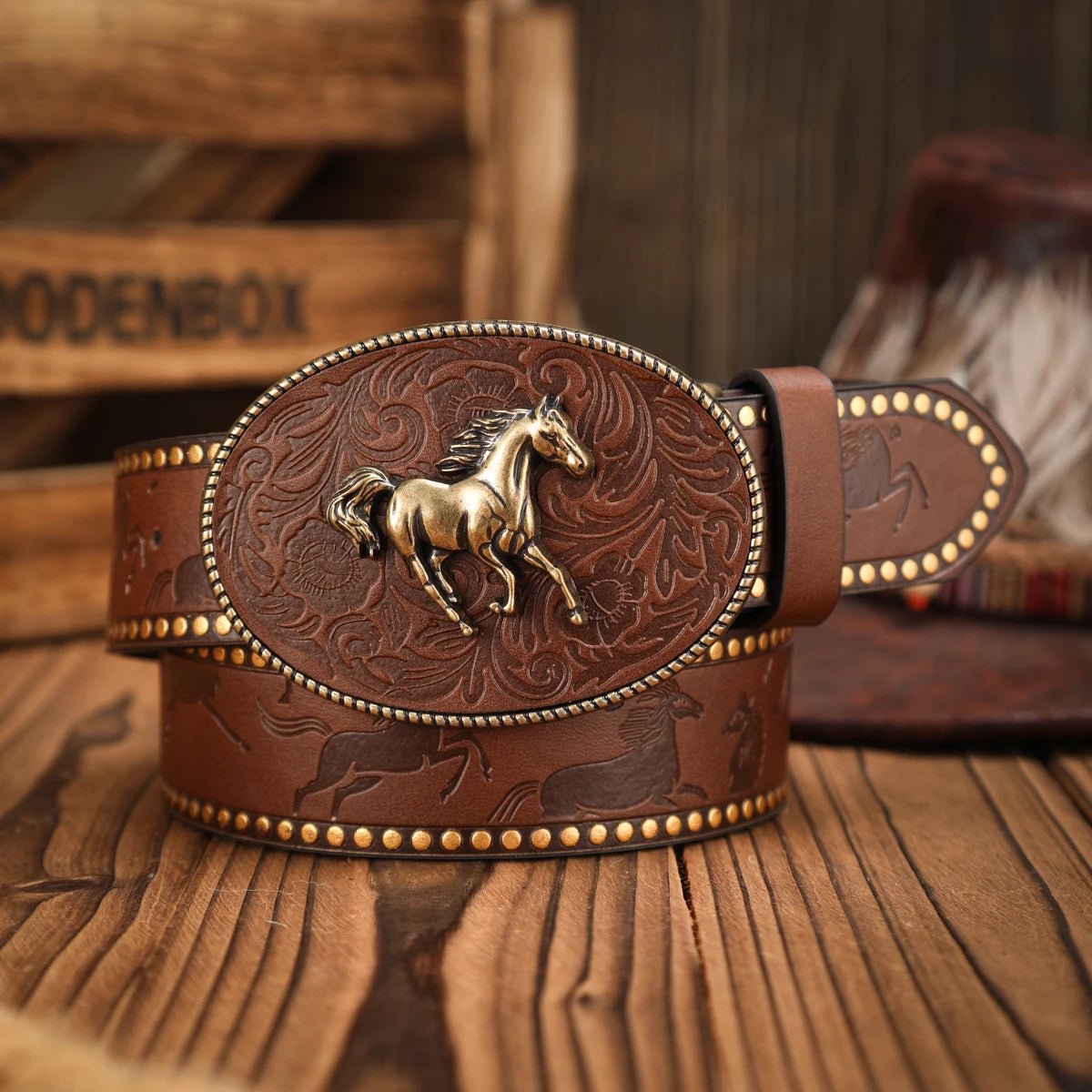 A casual retro belt, a Western - style clothing accessory with metal buckle women - American ThistleA casual retro belt, a Western - style clothing accessory with metal buckle women