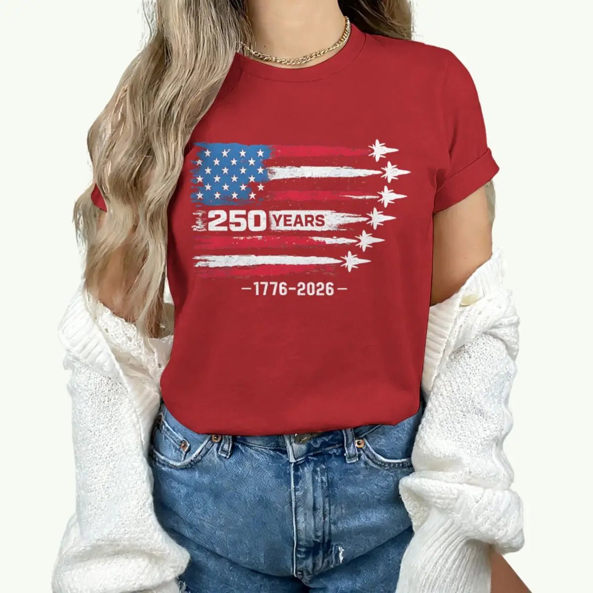 America 250th Anniversary T-shirt women 1776 - 2026 Patriotic Tees Vintage USA Flag Short Sleeve - American ThistleAmerica 250th Anniversary T-shirt women 1776 - 2026 Patriotic Tees Vintage USA Flag Short Sleeve