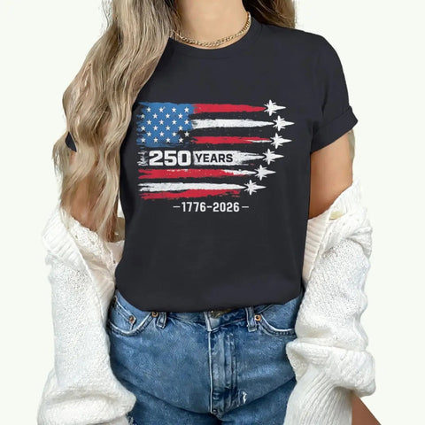 America 250th Anniversary T-shirt women 1776 - 2026 Patriotic Tees Vintage USA Flag Short Sleeve - American ThistleAmerica 250th Anniversary T-shirt women 1776 - 2026 Patriotic Tees Vintage USA Flag Short Sleeve