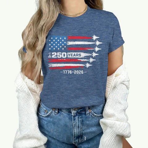 America 250th Anniversary T-shirt women 1776 - 2026 Patriotic Tees Vintage USA Flag Short Sleeve - American ThistleAmerica 250th Anniversary T-shirt women 1776 - 2026 Patriotic Tees Vintage USA Flag Short Sleeve
