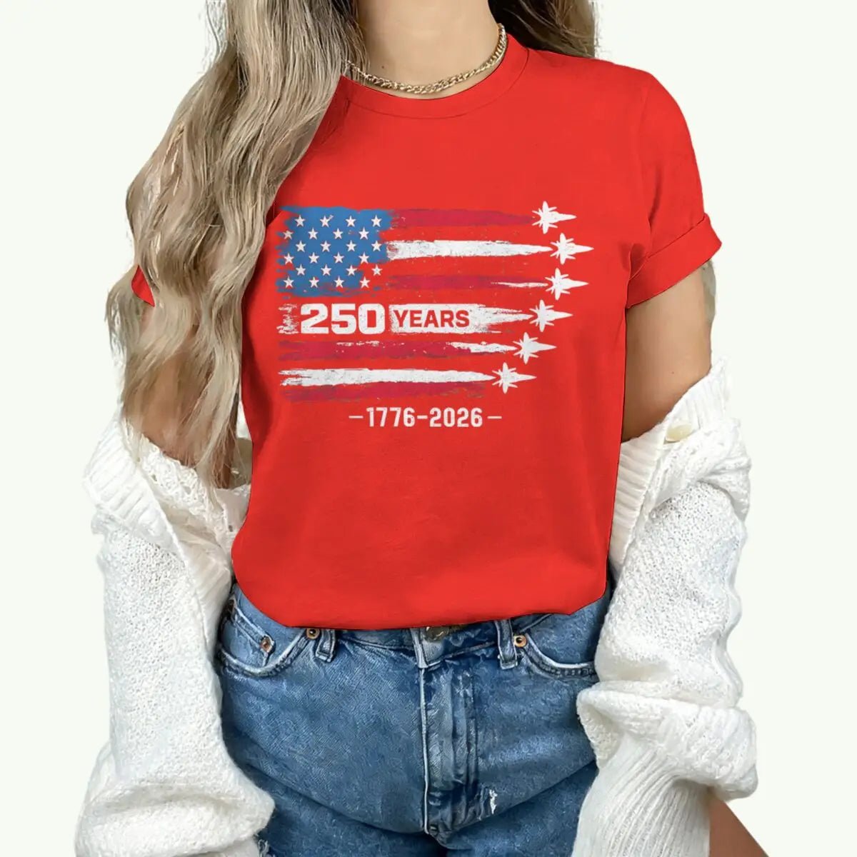 America 250th Anniversary T-shirt women 1776 - 2026 Patriotic Tees Vintage USA Flag Short Sleeve - American ThistleAmerica 250th Anniversary T-shirt women 1776 - 2026 Patriotic Tees Vintage USA Flag Short Sleeve