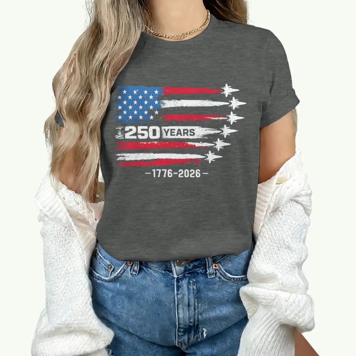 America 250th Anniversary T-shirt women 1776 - 2026 Patriotic Tees Vintage USA Flag Short Sleeve - American ThistleAmerica 250th Anniversary T-shirt women 1776 - 2026 Patriotic Tees Vintage USA Flag Short Sleeve
