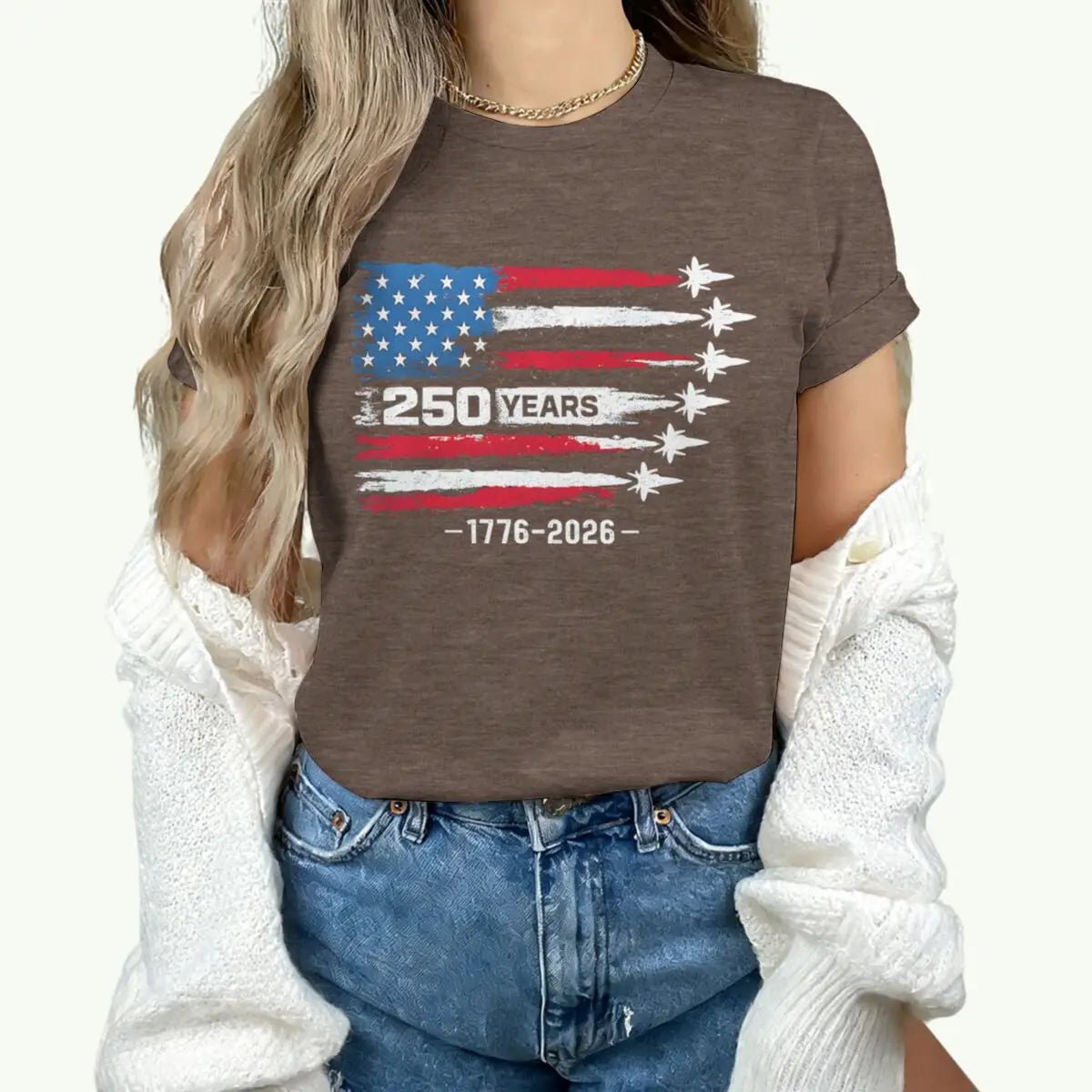 America 250th Anniversary T-shirt women 1776 - 2026 Patriotic Tees Vintage USA Flag Short Sleeve - American ThistleAmerica 250th Anniversary T-shirt women 1776 - 2026 Patriotic Tees Vintage USA Flag Short Sleeve
