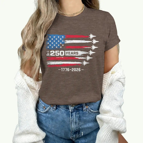 America 250th Anniversary T-shirt women 1776 - 2026 Patriotic Tees Vintage USA Flag Short Sleeve - American ThistleAmerica 250th Anniversary T-shirt women 1776 - 2026 Patriotic Tees Vintage USA Flag Short Sleeve