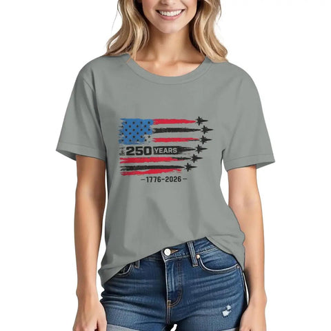 America 250th Anniversary T-shirt women 1776 - 2026 Patriotic Tees Vintage USA Flag Short Sleeve - American ThistleAmerica 250th Anniversary T-shirt women 1776 - 2026 Patriotic Tees Vintage USA Flag Short Sleeve