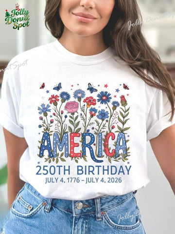 America 250th Birthday Shirt USA Semiquincentennial Tee 250 Years T-Shirt Comfortable Casual Wear Commemorative Gift for Family - American ThistleAmerica 250th Birthday Shirt USA Semiquincentennial Tee 250 Years T-Shirt Comfortable Casual Wear Commemorative Gift for Family