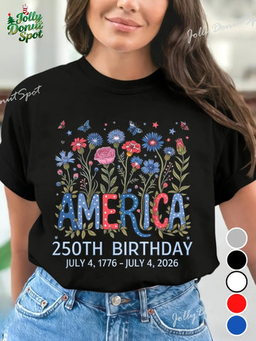 America 250th Birthday Shirt USA Semiquincentennial Tee 250 Years T-Shirt Comfortable Casual Wear Commemorative Gift for Family - American ThistleAmerica 250th Birthday Shirt USA Semiquincentennial Tee 250 Years T-Shirt Comfortable Casual Wear Commemorative Gift for Family