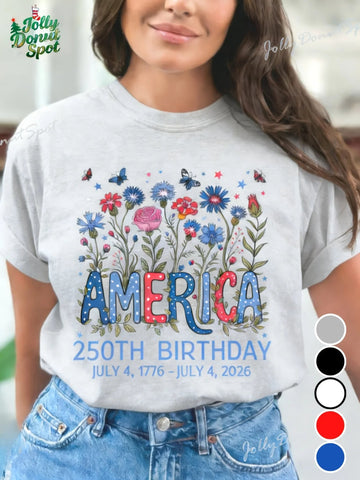 America 250th Birthday Shirt USA Semiquincentennial Tee 250 Years T-Shirt Comfortable Casual Wear Commemorative Gift for Family - American ThistleAmerica 250th Birthday Shirt USA Semiquincentennial Tee 250 Years T-Shirt Comfortable Casual Wear Commemorative Gift for Family