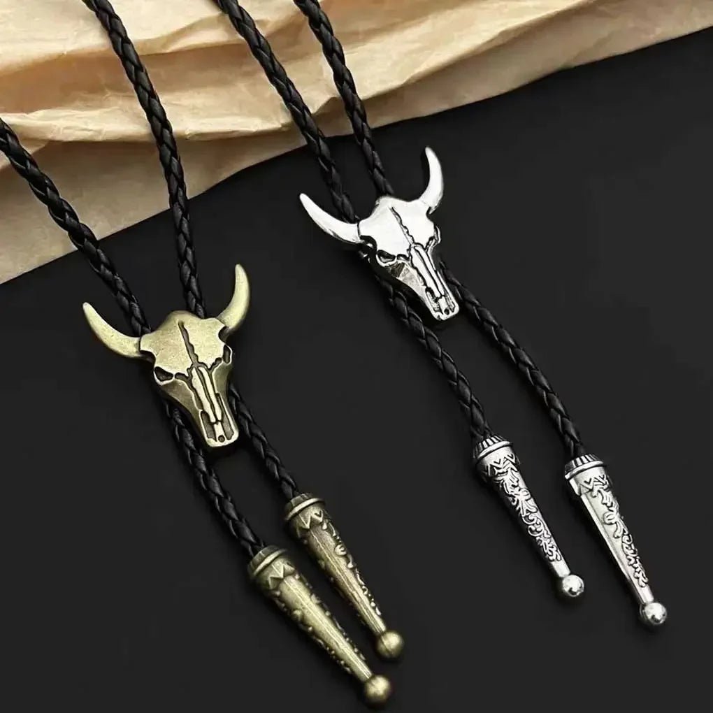 American Cowboy Garment Accessory Tie Adjustable Bull Head Western Cowboy Bolo Tie Pendant Necklace - American ThistleAmerican Cowboy Garment Accessory Tie Adjustable Bull Head Western Cowboy Bolo Tie Pendant Necklace