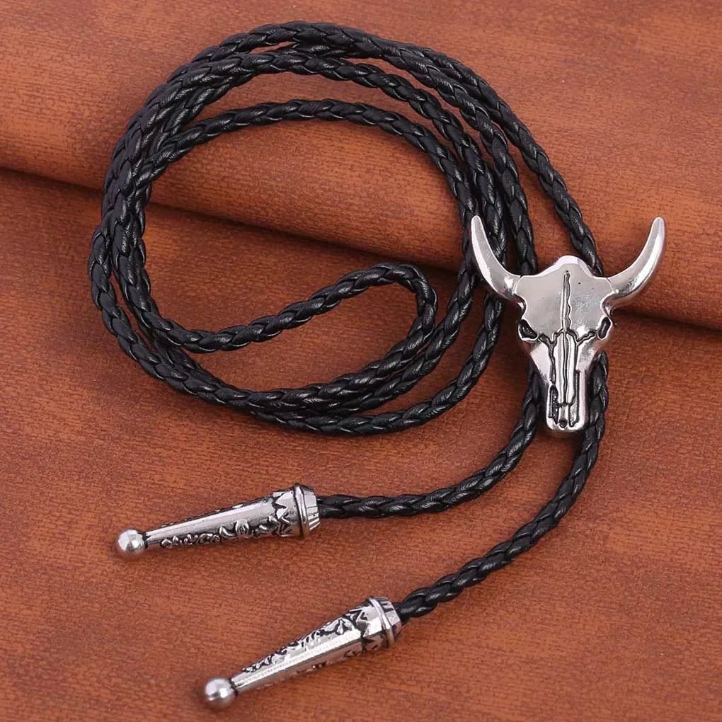 American Cowboy Garment Accessory Tie Adjustable Bull Head Western Cowboy Bolo Tie Pendant Necklace - American ThistleAmerican Cowboy Garment Accessory Tie Adjustable Bull Head Western Cowboy Bolo Tie Pendant Necklace