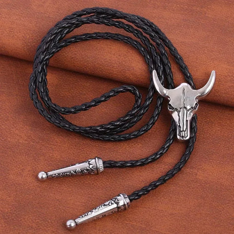 American Cowboy Garment Accessory Tie Adjustable Bull Head Western Cowboy Bolo Tie Pendant Necklace - American ThistleAmerican Cowboy Garment Accessory Tie Adjustable Bull Head Western Cowboy Bolo Tie Pendant Necklace
