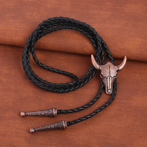 American Cowboy Garment Accessory Tie Adjustable Bull Head Western Cowboy Bolo Tie Pendant Necklace - American ThistleAmerican Cowboy Garment Accessory Tie Adjustable Bull Head Western Cowboy Bolo Tie Pendant Necklace