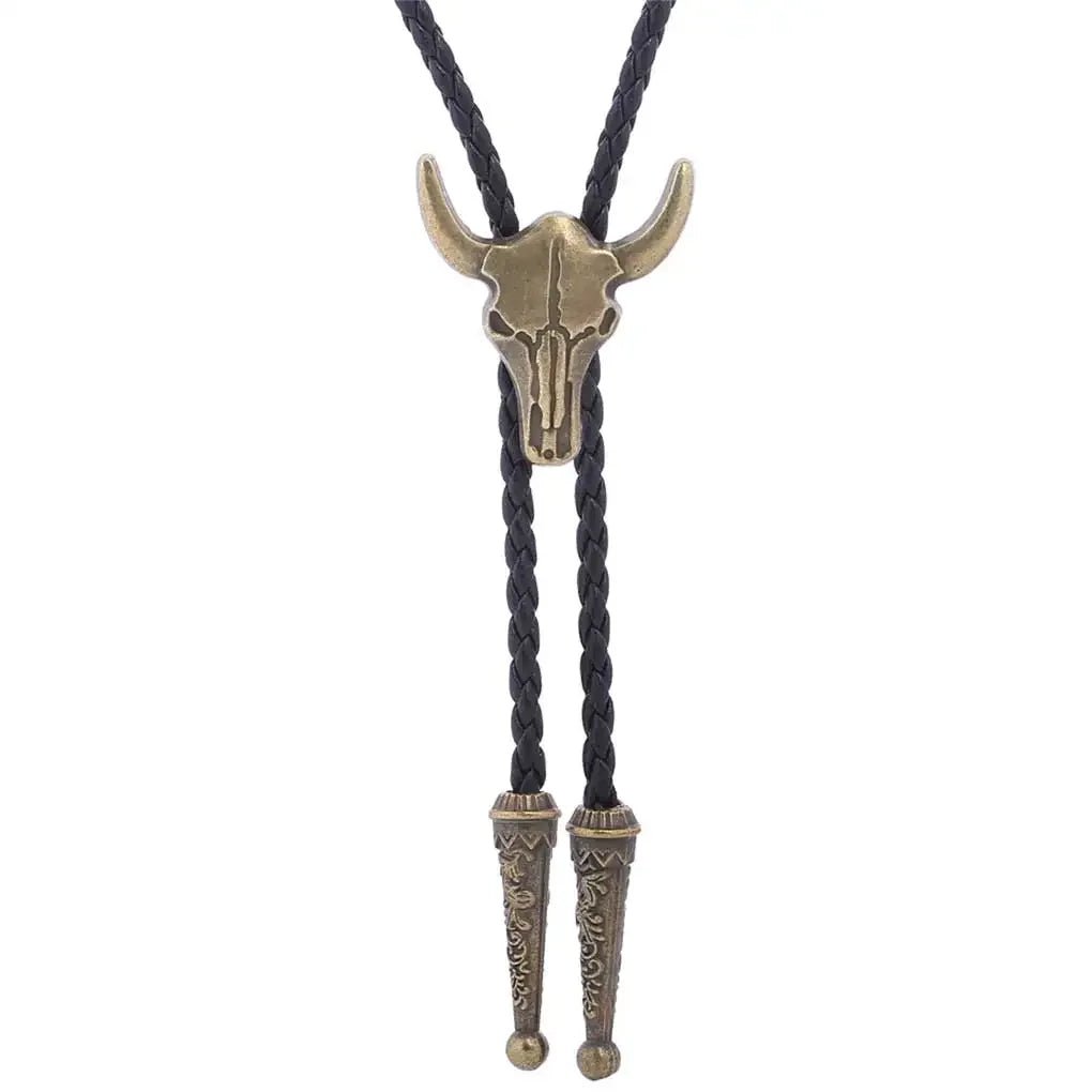 American Cowboy Garment Accessory Tie Adjustable Bull Head Western Cowboy Bolo Tie Pendant Necklace - American ThistleAmerican Cowboy Garment Accessory Tie Adjustable Bull Head Western Cowboy Bolo Tie Pendant Necklace