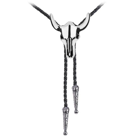 American Cowboy Garment Accessory Tie Adjustable Bull Head Western Cowboy Bolo Tie Pendant Necklace - American ThistleAmerican Cowboy Garment Accessory Tie Adjustable Bull Head Western Cowboy Bolo Tie Pendant Necklace