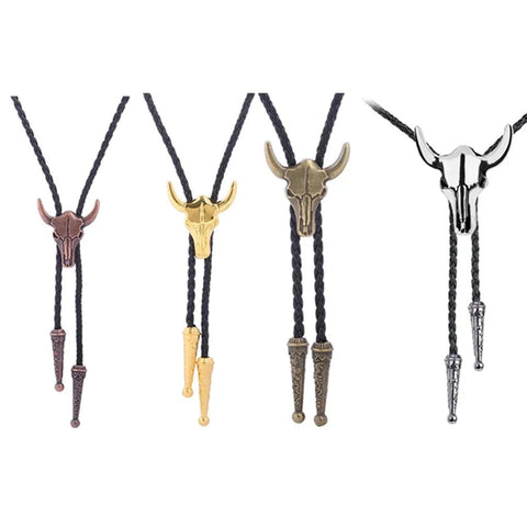 American Cowboy Garment Accessory Tie Adjustable Bull Head Western Cowboy Bolo Tie Pendant Necklace - American ThistleAmerican Cowboy Garment Accessory Tie Adjustable Bull Head Western Cowboy Bolo Tie Pendant Necklace
