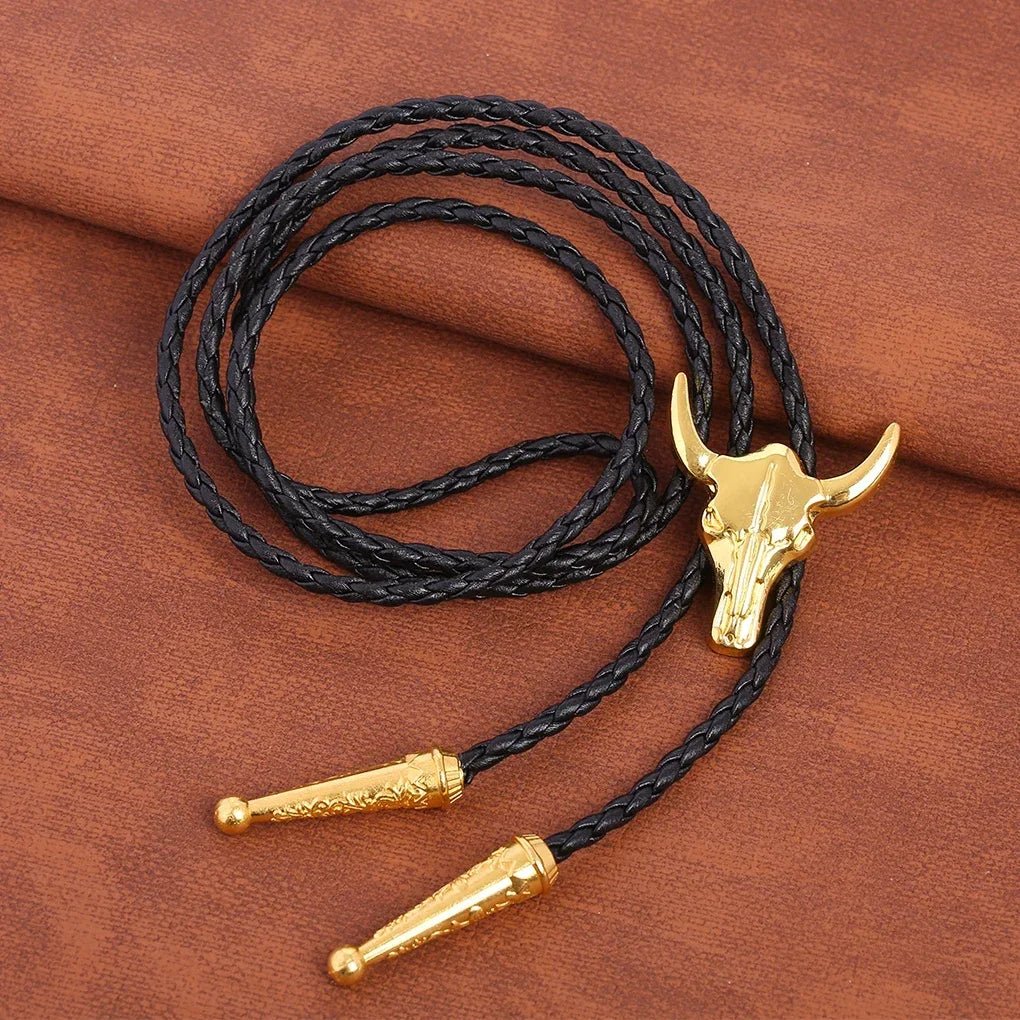 American Cowboy Garment Accessory Tie Adjustable Bull Head Western Cowboy Bolo Tie Pendant Necklace - American ThistleAmerican Cowboy Garment Accessory Tie Adjustable Bull Head Western Cowboy Bolo Tie Pendant Necklace