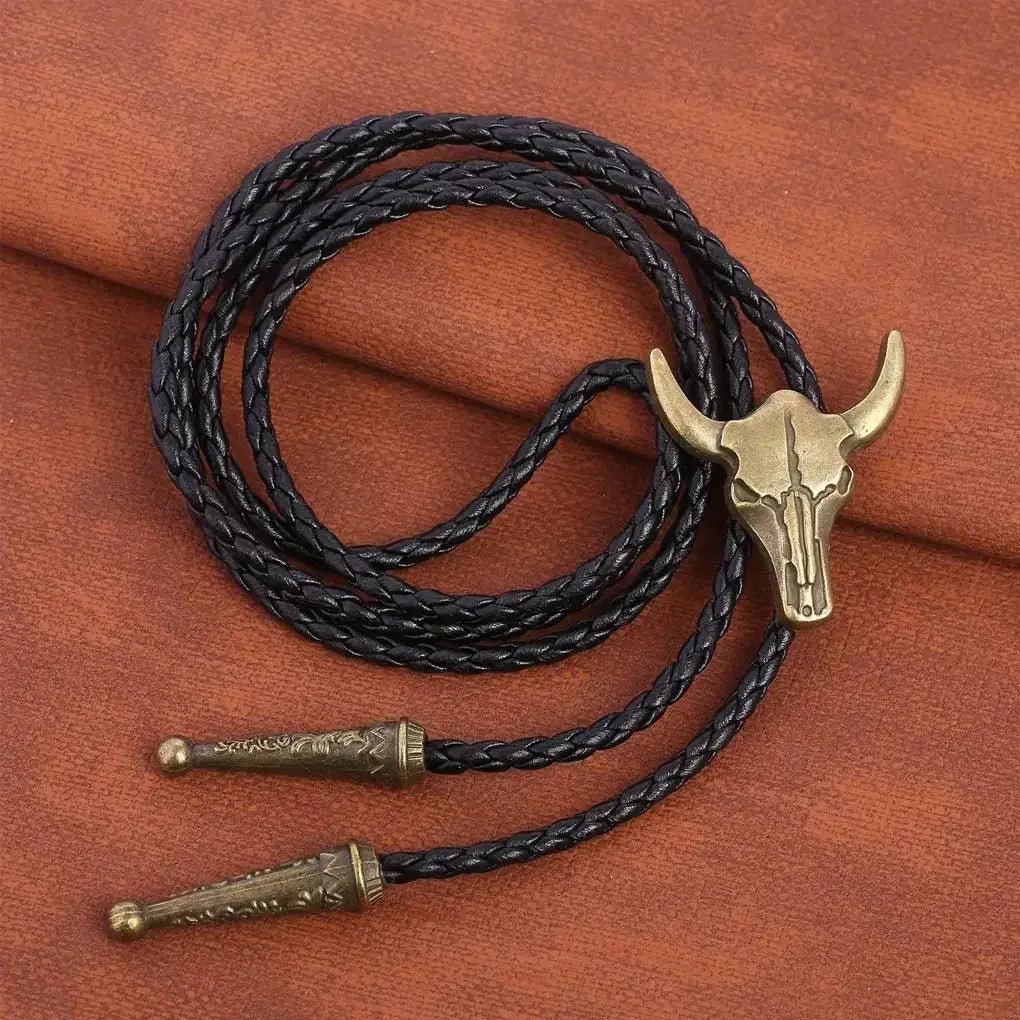 American Cowboy Garment Accessory Tie Adjustable Bull Head Western Cowboy Bolo Tie Pendant Necklace - American ThistleAmerican Cowboy Garment Accessory Tie Adjustable Bull Head Western Cowboy Bolo Tie Pendant Necklace