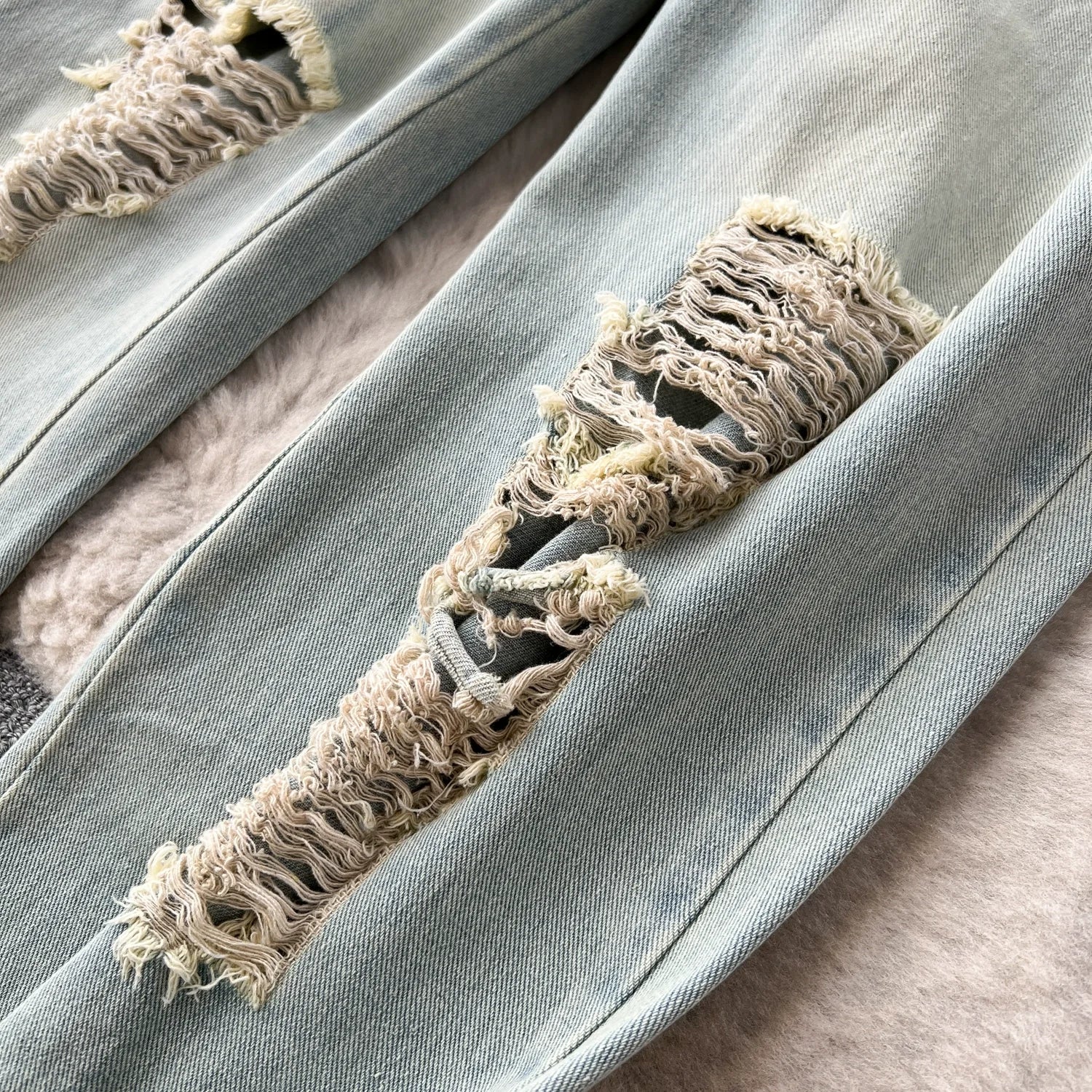 American Retro Streetwear Denim Jumpsuits Zipper Pocket High Waist Wide Legs Ripped Pants - American Thistle American Retro Streetwear Denim Jumpsuits Zipper Pocket High Waist Wide Legs Ripped Pants