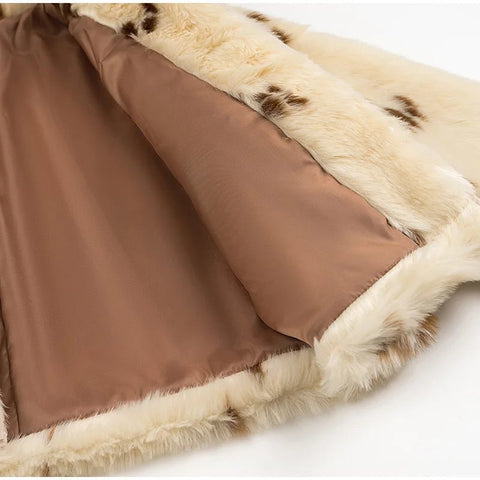 Animal Printed Turn - down Collar Short Jackets Women Fashion Solid Fur Zipper Pockets Coats Female Autumn Winter Chic Casual Coat - American Thistle Animal Printed Turn - down Collar Short Jackets Women Fashion Solid Fur Zipper Pockets Coats Female Autumn Winter Chic Casual Coat