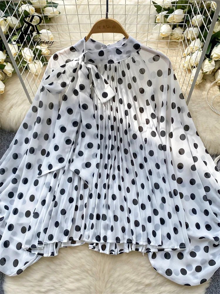 Autumn Chiffon Leopard Print Blouse Women Bow Neck Long Sleeves - American Thistle Autumn Chiffon Leopard Print Blouse Women Bow Neck Long Sleeves