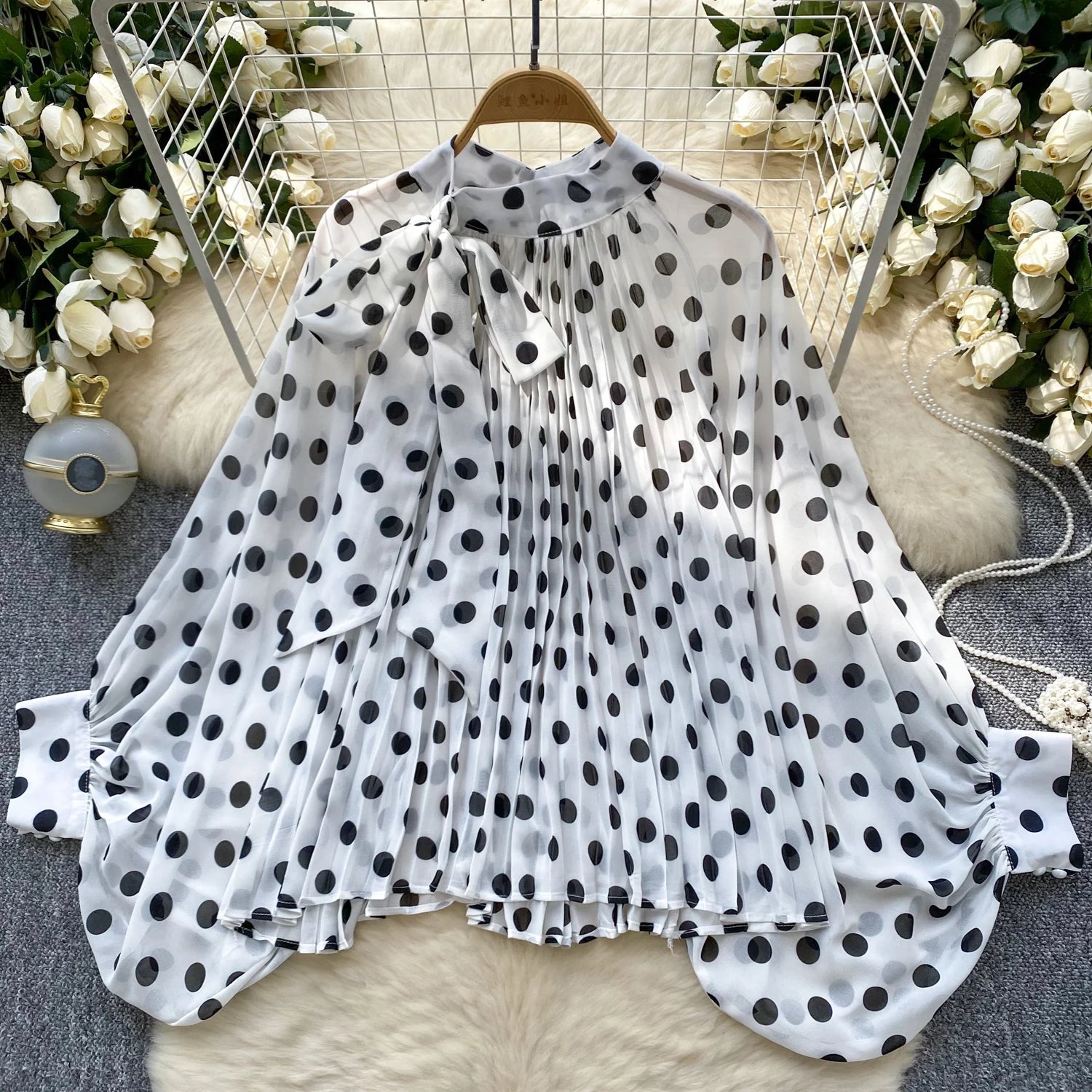 Autumn Chiffon Leopard Print Blouse Women Bow Neck Long Sleeves - American Thistle Autumn Chiffon Leopard Print Blouse Women Bow Neck Long Sleeves