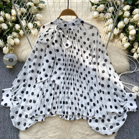 Autumn Chiffon Leopard Print Blouse Women Bow Neck Long Sleeves - American Thistle Autumn Chiffon Leopard Print Blouse Women Bow Neck Long Sleeves