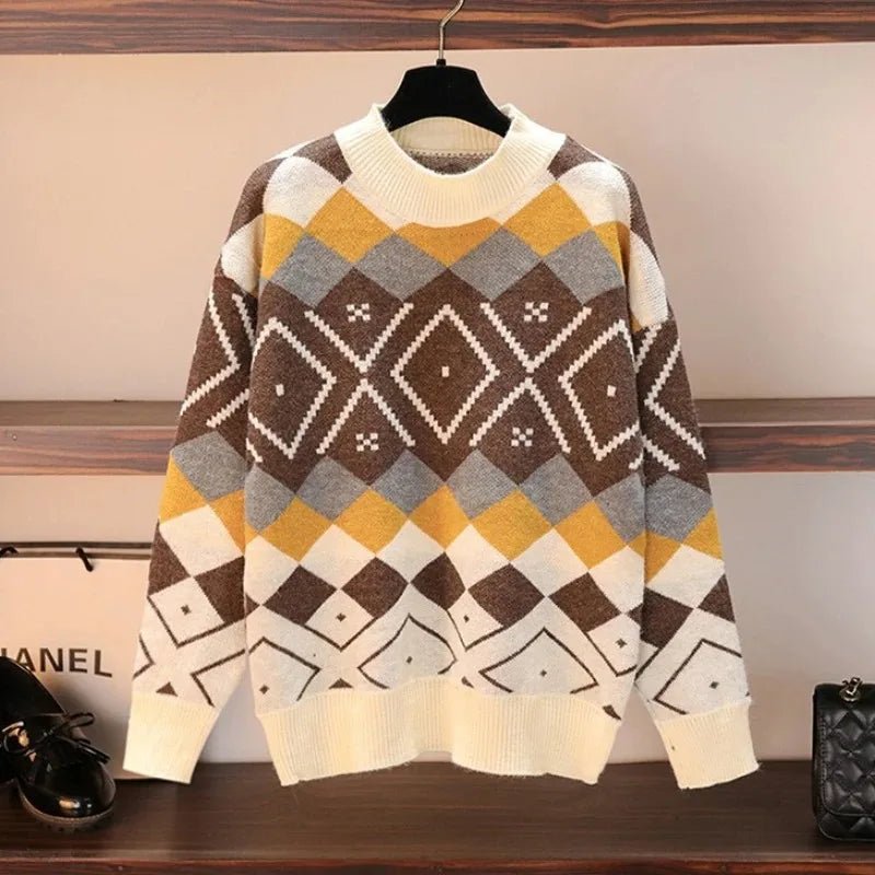 Autumn Winter Long Sleeve Pullover Sweater Women Knitted O - neck Knitwear - American Thistle Autumn Winter Long Sleeve Pullover Sweater Women Knitted O - neck Knitwear