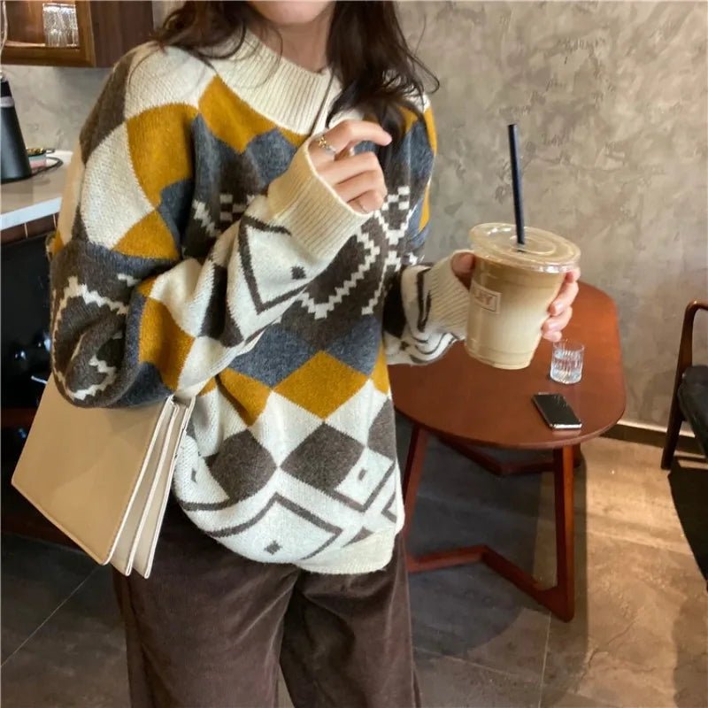 Autumn Winter Long Sleeve Pullover Sweater Women Knitted O - neck Knitwear - American Thistle Autumn Winter Long Sleeve Pullover Sweater Women Knitted O - neck Knitwear