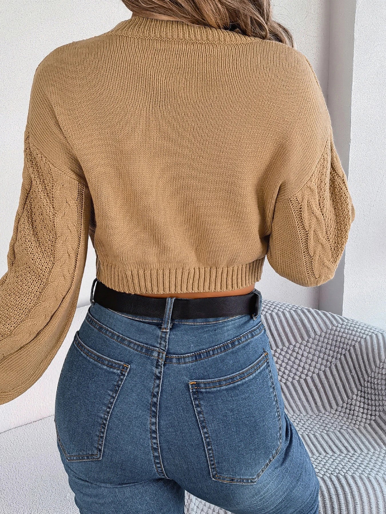 Autumn Winter Solid Short Sweater Casual Knitted Long Sleeve Pullover Women Clothing Crop Top Gray Army Green Red - American Thistle Autumn Winter Solid Short Sweater Casual Knitted Long Sleeve Pullover Women Clothing Crop Top Gray Army Green Red