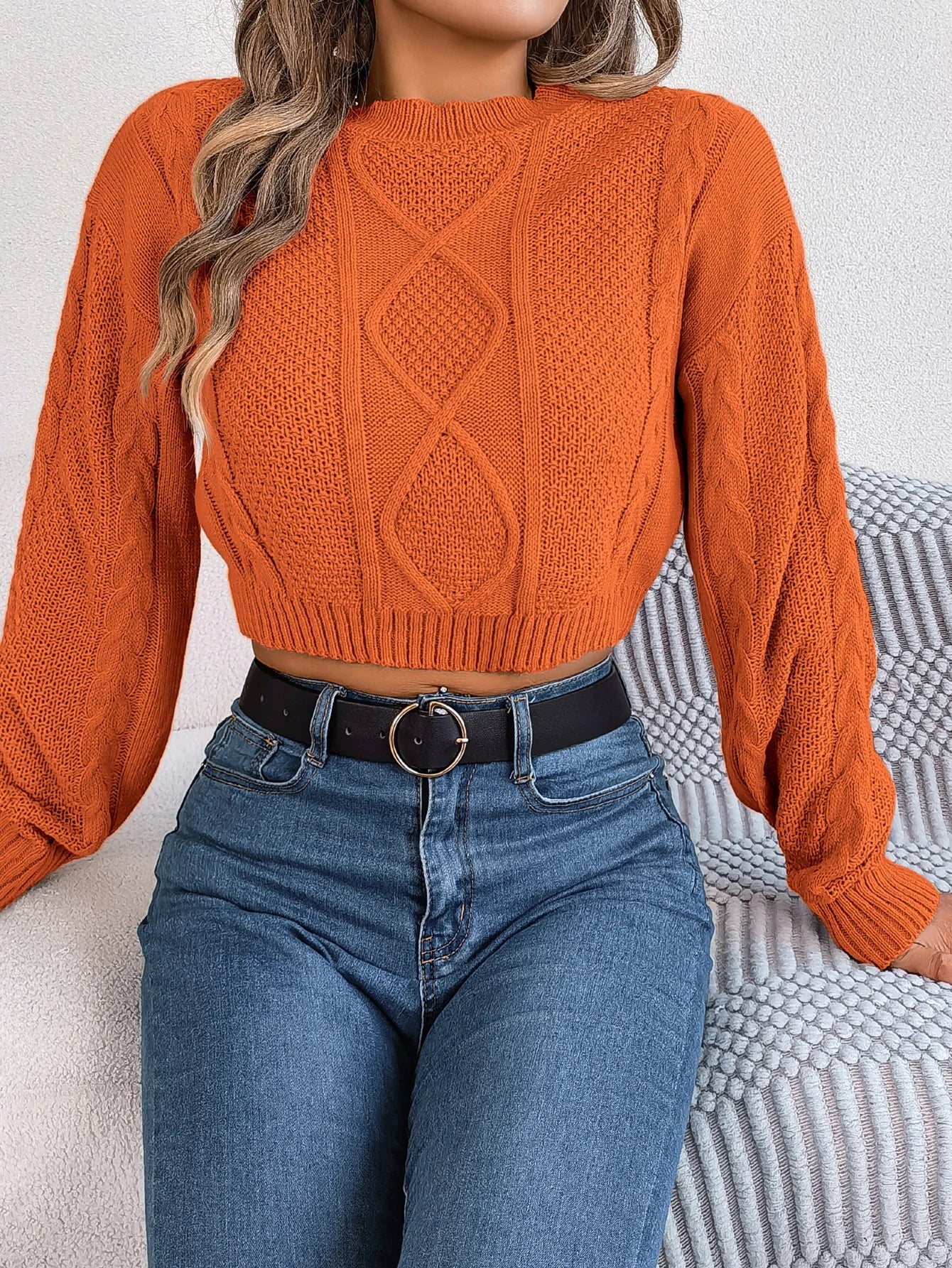 Autumn Winter Solid Short Sweater Casual Knitted Long Sleeve Pullover Women Clothing Crop Top Gray Army Green Red - American Thistle Autumn Winter Solid Short Sweater Casual Knitted Long Sleeve Pullover Women Clothing Crop Top Gray Army Green Red
