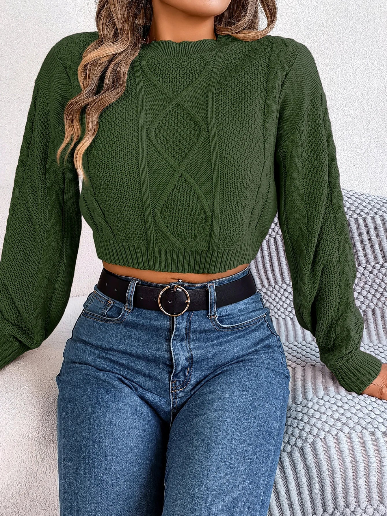 Autumn Winter Solid Short Sweater Casual Knitted Long Sleeve Pullover Women Clothing Crop Top Gray Army Green Red - American Thistle Autumn Winter Solid Short Sweater Casual Knitted Long Sleeve Pullover Women Clothing Crop Top Gray Army Green Red