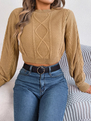 Autumn Winter Solid Short Sweater Casual Knitted Long Sleeve Pullover Women Clothing Crop Top Gray Army Green Red - American Thistle Autumn Winter Solid Short Sweater Casual Knitted Long Sleeve Pullover Women Clothing Crop Top Gray Army Green Red