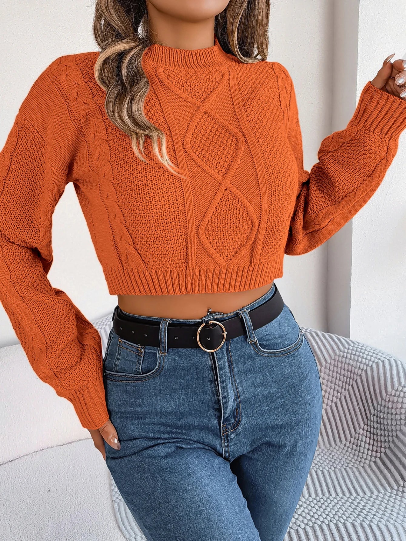 Autumn Winter Solid Short Sweater Casual Knitted Long Sleeve Pullover Women Clothing Crop Top Gray Army Green Red - American Thistle Autumn Winter Solid Short Sweater Casual Knitted Long Sleeve Pullover Women Clothing Crop Top Gray Army Green Red