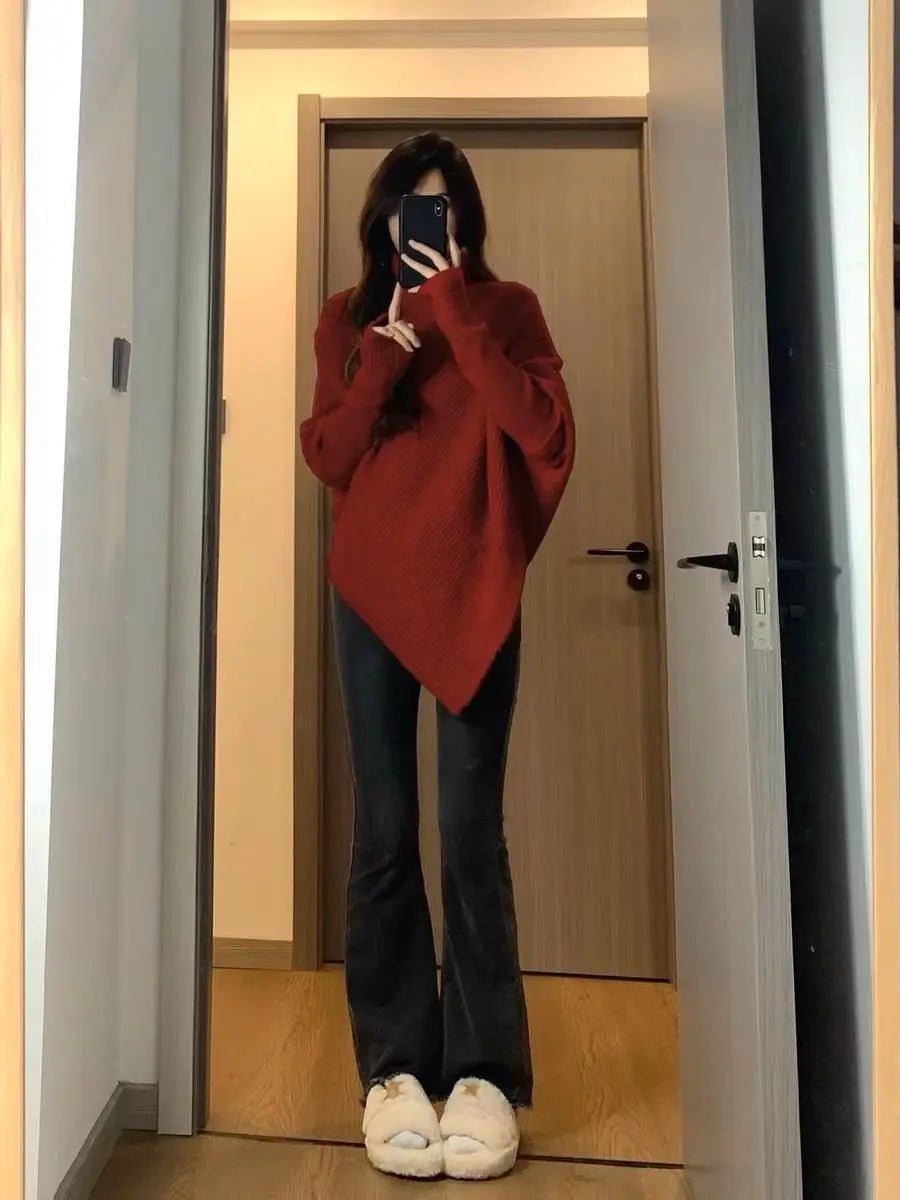 Autumn Winter Turtleneck Solid Long - Sleeve Pull - Over - American Thistle Autumn Winter Turtleneck Solid Long - Sleeve Pull - Over