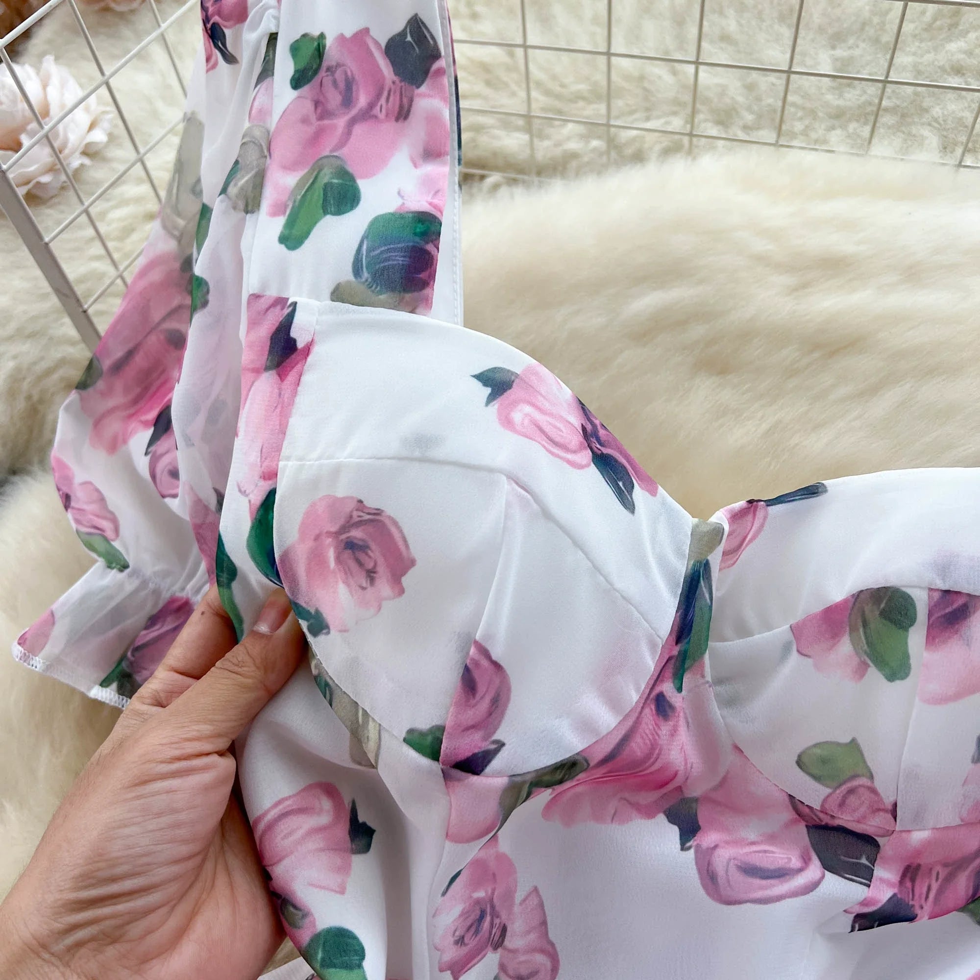 Beach Vacation Floral Print Dress Women Backless Lace Up Cross Back - American Thistle Beach Vacation Floral Print Dress Women Backless Lace Up Cross Back