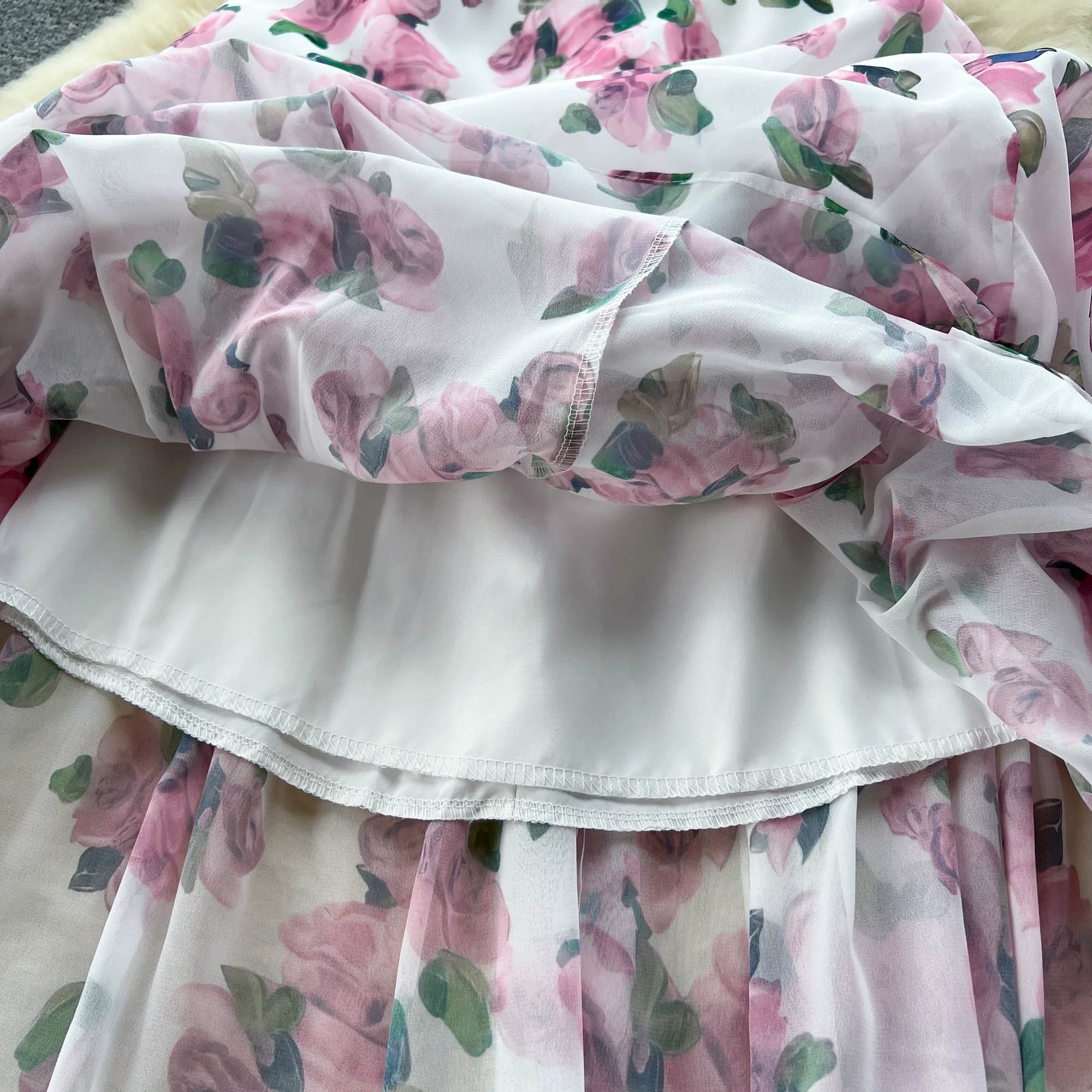 Beach Vacation Floral Print Dress Women Backless Lace Up Cross Back - American Thistle Beach Vacation Floral Print Dress Women Backless Lace Up Cross Back