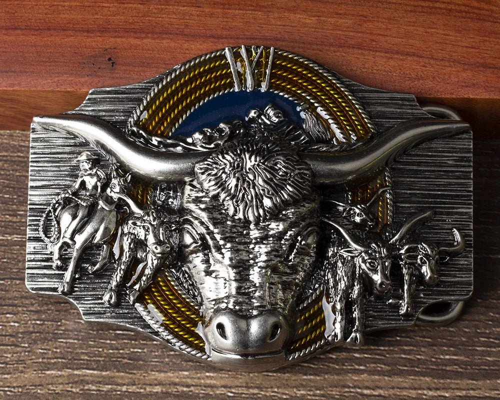 Bison Head Belt Buckle Western Cowboy Style Retro Buckle for 3.8cm Width Belt - American ThistleBison Head Belt Buckle Western Cowboy Style Retro Buckle for 3.8cm Width Belt