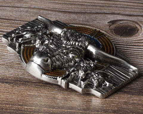 Bison Head Belt Buckle Western Cowboy Style Retro Buckle for 3.8cm Width Belt - American ThistleBison Head Belt Buckle Western Cowboy Style Retro Buckle for 3.8cm Width Belt