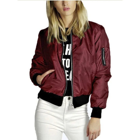 Bomber Street Jacket for Women Female Fashion Zipper Long Sleeve Coat Woman - American Thistle Bomber Street Jacket for Women Female Fashion Zipper Long Sleeve Coat Woman