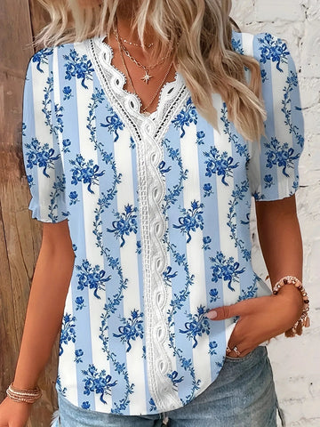 Casual Floral Blouse Shirt for Women - American Thistle Casual Floral Blouse Shirt for Women