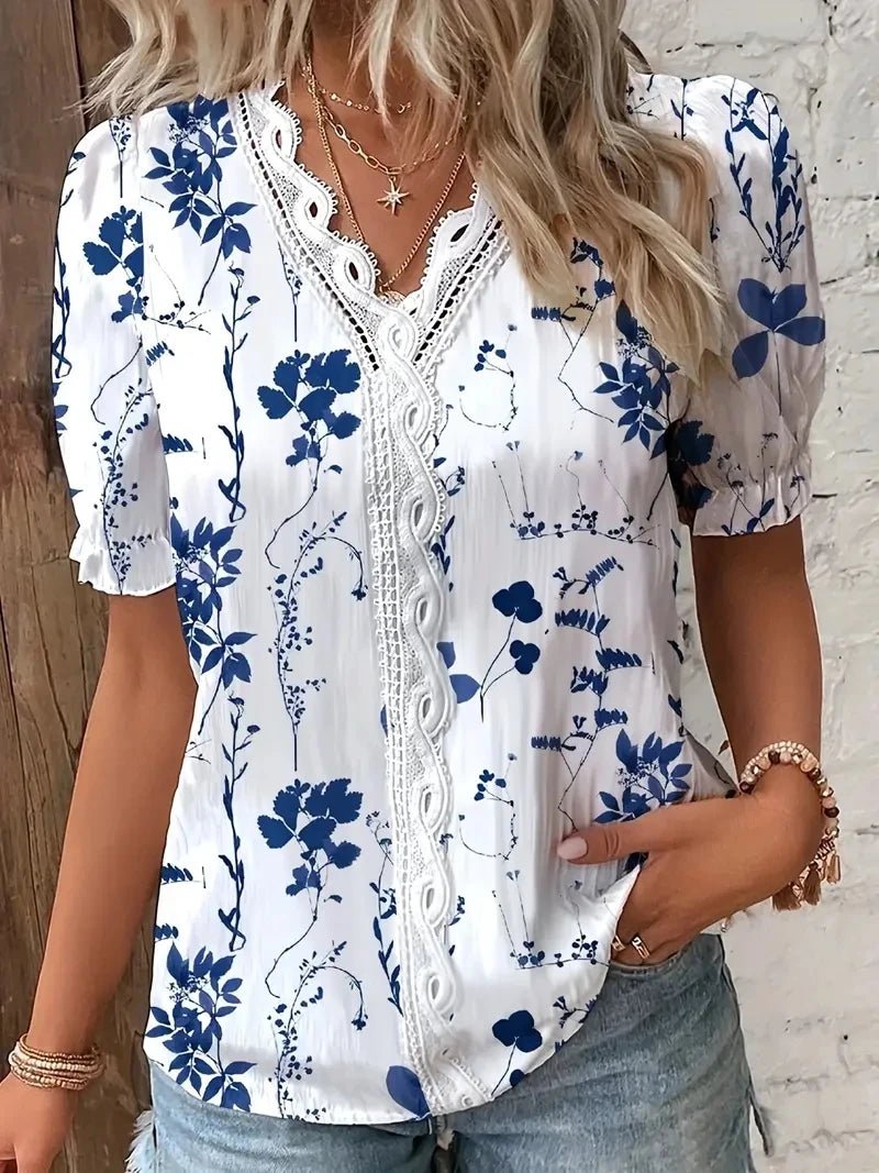 Casual Floral Blouse Shirt for Women - American Thistle Casual Floral Blouse Shirt for Women